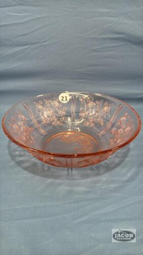 10IN SHARON PINK DEPRESSION SALAD BOWL
