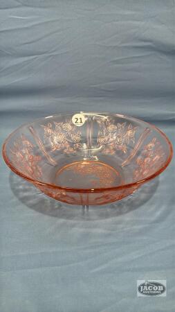 10IN SHARON PINK DEPRESSION SALAD BOWL