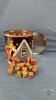 TIN WITH CHILDRENS WOODEN ALPHABET BLOCKS