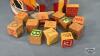 TIN WITH CHILDRENS WOODEN ALPHABET BLOCKS - 2