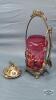CRANBARRY PICKLE CRUET WITH TONGS 10IN TALL - 3