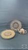 (5) 11.5IN GLASS PLATES & 5IN TEAPOT