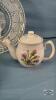 (5) 11.5IN GLASS PLATES & 5IN TEAPOT - 2
