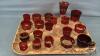 (19) RUBY GLASS SOUVENIOR LOT - 3