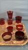 (19) RUBY GLASS SOUVENIOR LOT - 7