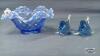 BLUE OPALESCENT WOVEN 6IN GLASS BASKET - 2