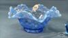 BLUE OPALESCENT WOVEN 6IN GLASS BASKET - 5