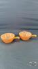 (2) FIRE KING BEEHIVE HANDLED SOUP BOWLS