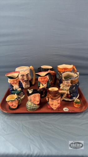 (10) CHINA TOBY MUGS FROM 1.5IN TO 6IN TALL