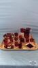 APPROX (20) RUBY GLASS SOUVENIR LOT