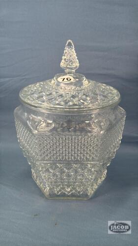 10IN GLASS COOKIE JAR WITH LID