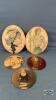 (3) 6IN PHOTO BUTTONS & (2) 10IN LADY WALL HANGING