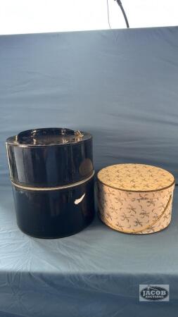 VINTAGE HAT BOX TRAVEL CASE WITH ZIPPER