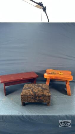 (3) SMALL FOOT STOOLS