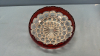 Ruby Red 7in Fruit Bowl with 6 -4.5in Nappies - 6