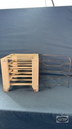 WOODEN AND METAL PIE RACKS