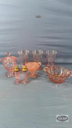 PINK GLASS LOT