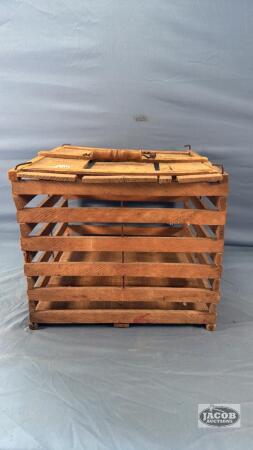 ANTIQUE SLATTED EGG CARRIER