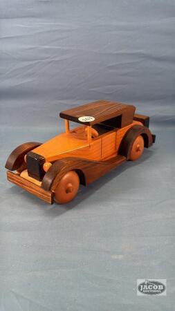 11IN HAND CRAFTED WOODEN CAR