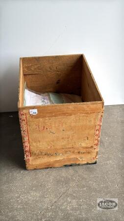 PLYWOOD BOX WITH QUANTITY OF LINEN