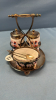Silver Plate and Porcelain Condiment Set