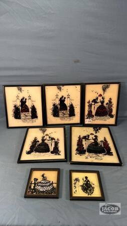 (7)VINTAGE SILHOUETTE STYLE CRINOLENE LADY PICTURES