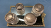 4 Cut Glass Dresser Jars with Sterling Silver Tops - 3