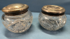 4 Cut Glass Dresser Jars with Sterling Silver Tops - 4