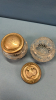 4 Cut Glass Dresser Jars with Sterling Silver Tops - 6