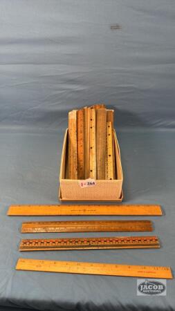 APPROX. (20) WOODEN RULERS FROM 10IN TO 15IN