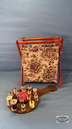 SEWING BASKET WITH QUANTITY OF THREAD