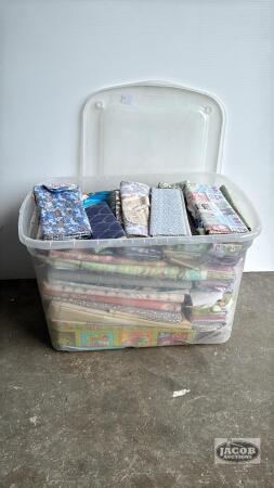 LARGE TOTE FULL OF YARD GOODS