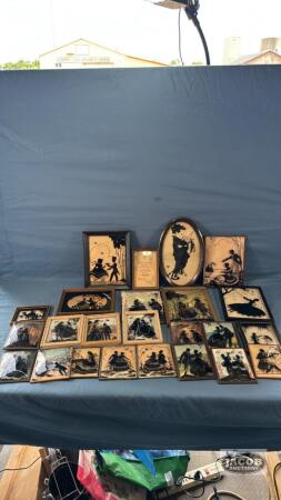 APPROX. 20 SILHOUETTE STYLE FRAMED PICTURES