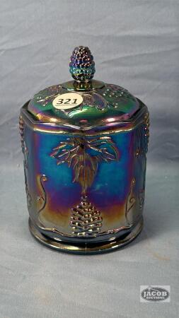CARNIVAL GLASS CANISTER WITH LID