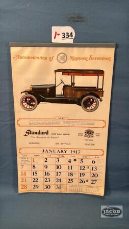 1973 STANDARD AUTO GLASS CALANDER WITH OLD CARS