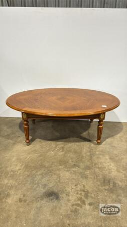 OVAL COFFEE TABLE WITH OAK FINISH