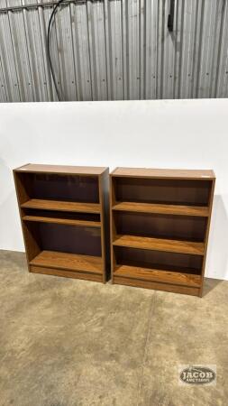 (2)PRESS BOARD BOOK CASES WITH ADJUSTABLE SHELVING