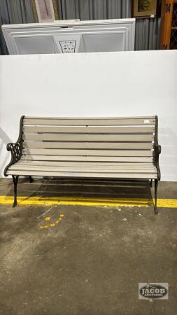 LAWN BENCH WITH CAST IRON ENDS