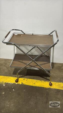 ROLLING CHROME TEA WAGON