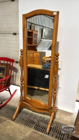 OAK CHEVAL MIRROR