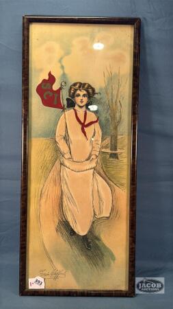 1909 LITHO (COLLEGE GIRL)