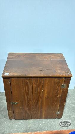 LOW WOODEN CUPBOARD WITH SHELF