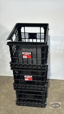 (3) BLACK STACKING FILE CRATES