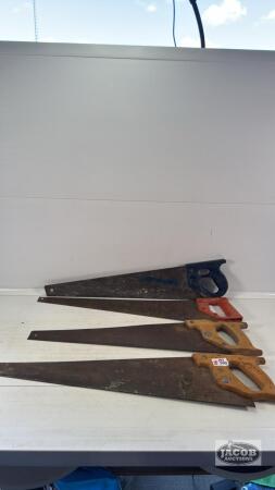 (4) APPROX. 28IN LONG HAND SAWS