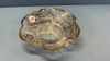 Divided Relish Plate with Silver Overlay -8in Wide