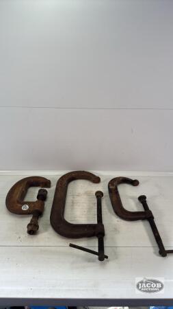 (3) LARGE C CLAMPS