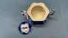 Flow Blue Double Handled Sugar Bowl -6in High - 3