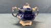 Flow Blue Double Handled Sugar Bowl -6in High - 5