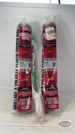 (2) 2FT X 50FT ROLLS OF PLASTIC CHICKEN WIRE
