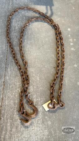 15FT LOG CHAIN WITH SWIVEL AND SLIP AND GRAB HOOKS